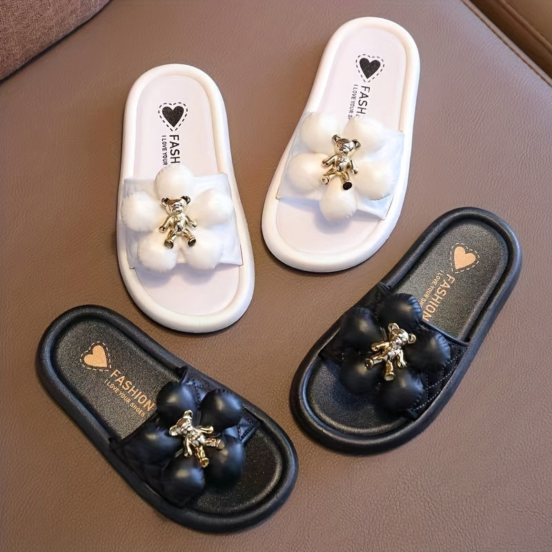 Girls Cartoon Slippers Non Slip Lightweight Open Toe Indoor Outdoor All Seasons