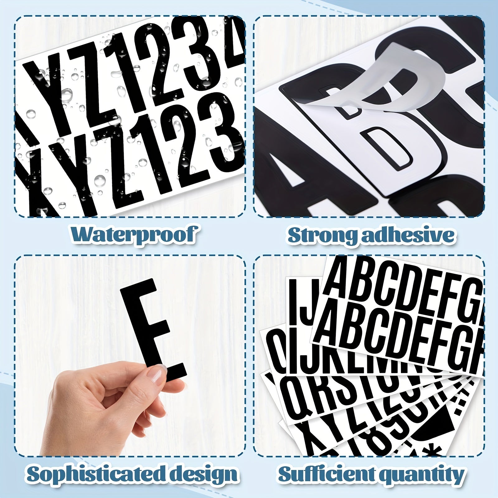 12pcs Large Letter Stickers Self Adhesive Vinyl Alphabet Number Stickers