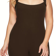 Sports Romper Women's Plain Square Neck Stretch Yoga Romper