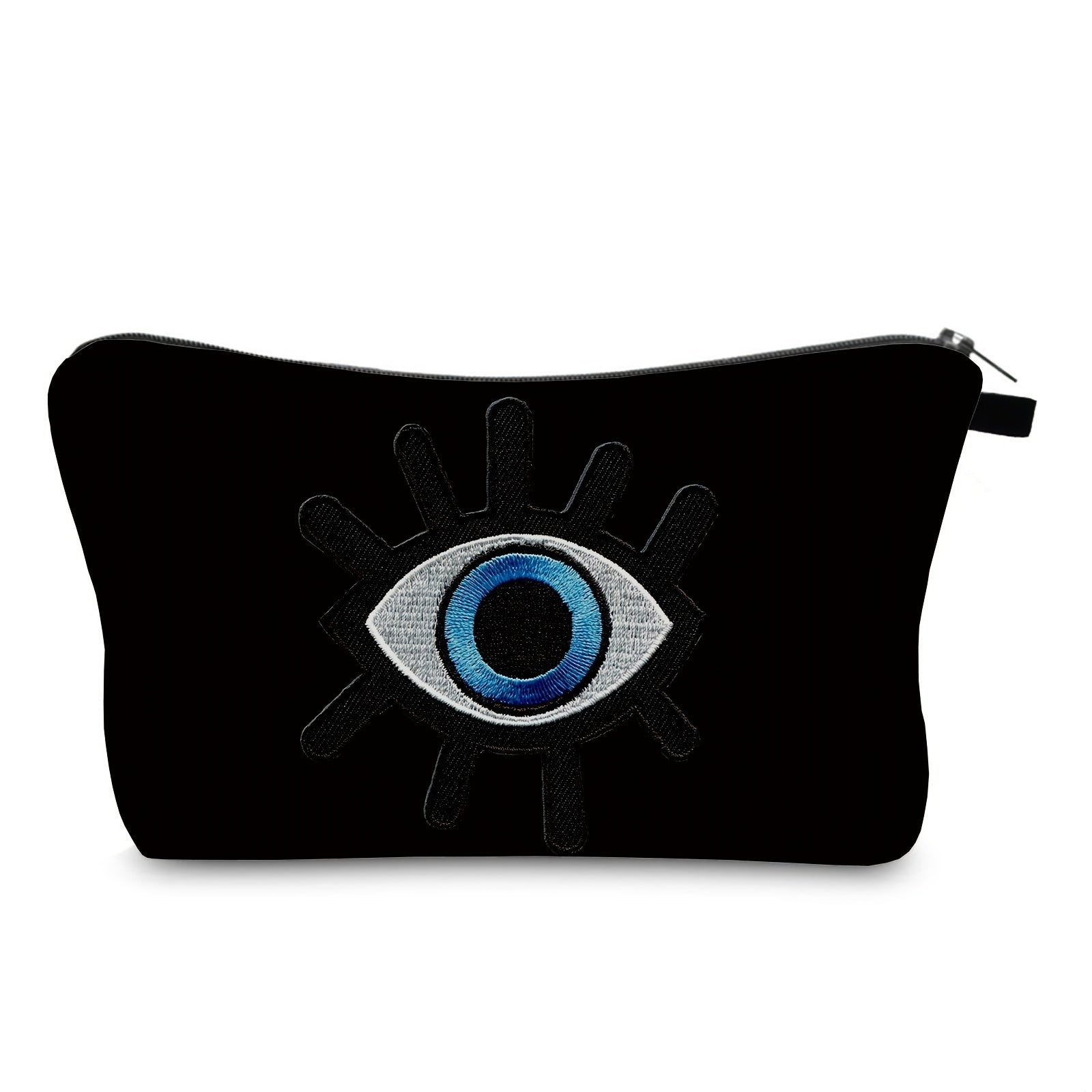 Eye Printed Cosmetic Pouch for Women - Roomy Makeup Bag with Zipper