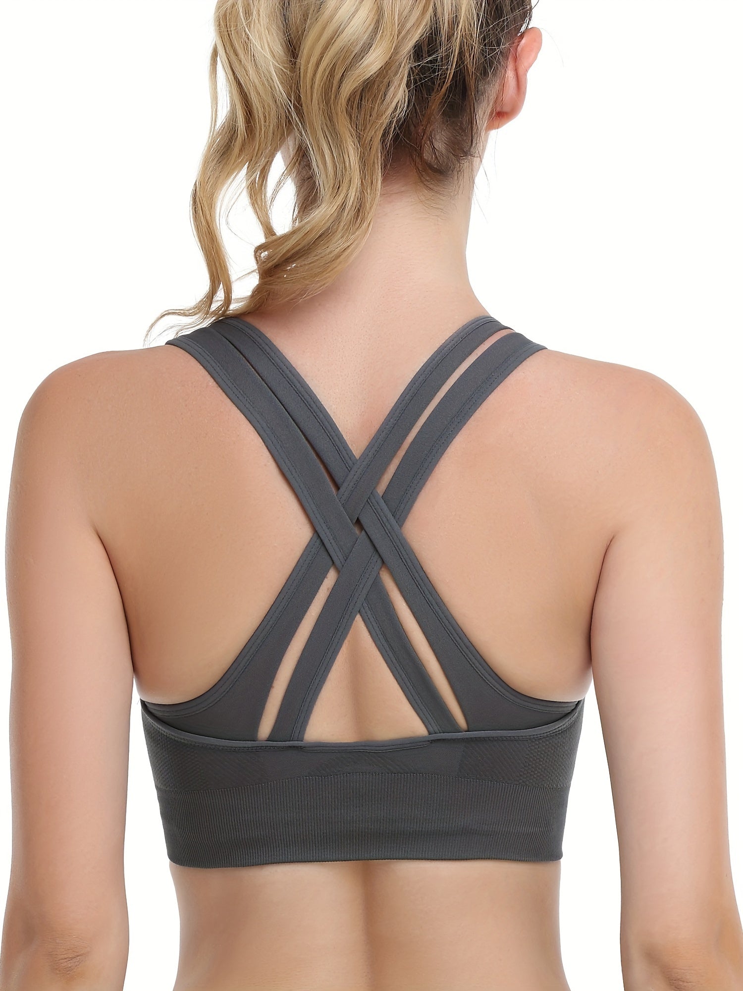 3 Pack Plus Size Seamless Sports Bra Criss Cross Set