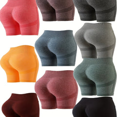 10Pcs High Waist Yoga Shorts Butt Lifting High Stretch Seamless Sports Shorts