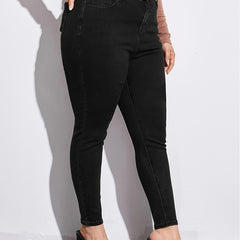 High Rise Skinny Jeans Women's Plus High Stretch Casual Denim