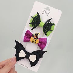 3pcs Cartoon Bat Hairclip Bow Halloween Hair Accessories