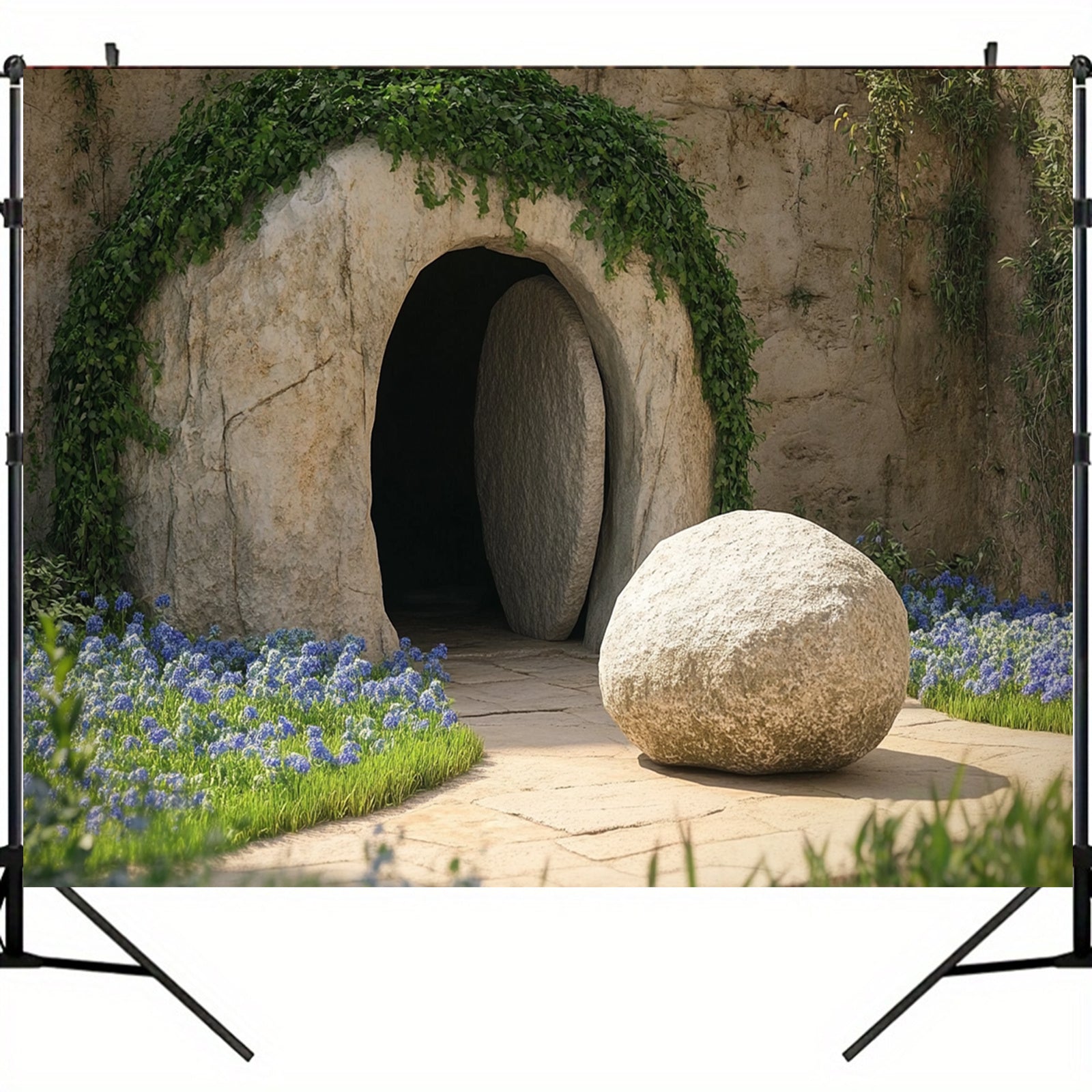Polyester Jesus Tomb Backdrop for Christian Events