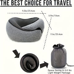 Memory Foam Travel Pillow Comfortable & Breathable Cover Machine Washable
