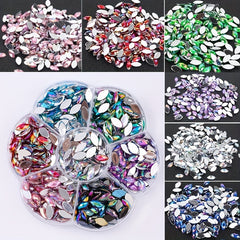 610pcs Teardrop Rhinestones Flat Back Nail Art Gems in Vibrant Colors