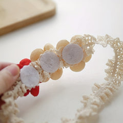 Red Flower Non Slip Stretch Headband for Baby Girls