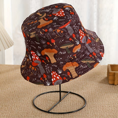 Mushroom Print Fisherman Hat for Sun Protection Outdoors