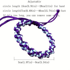1 Pc Braided Friendship Anklet Lucky Rope Ankle Bracelet For Women