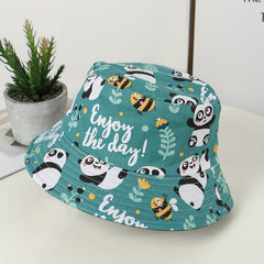 Cartoon Pattern Bucket Hat Reversible Printed Cotton Basin Hat