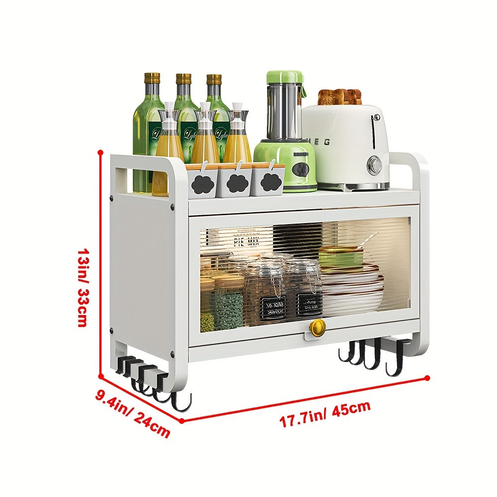 Heavy Duty Wall Mounted Storage Cabinet with Doors and Hooks