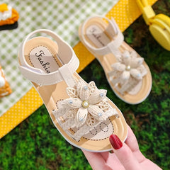 Girls Flower Open Toe Sandals Lightweight Comfortable Anti Slip Sandals