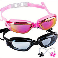 2 Pack Adult Swimming Goggles No Leaking Anti Fog UV Protection Swim Glasses