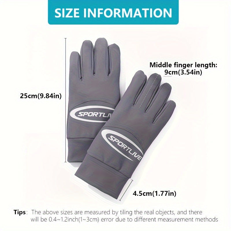 Men's Cycling Gloves Winter Velvet Touch Screen Windproof Coldproof