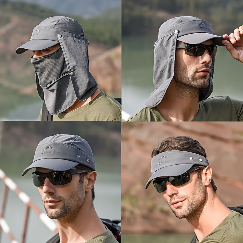 Men's Adjustable Sun Cap for Outdoor Activities with Neck Flap