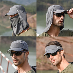 Men's Adjustable Sun Cap for Outdoor Activities with Neck Flap