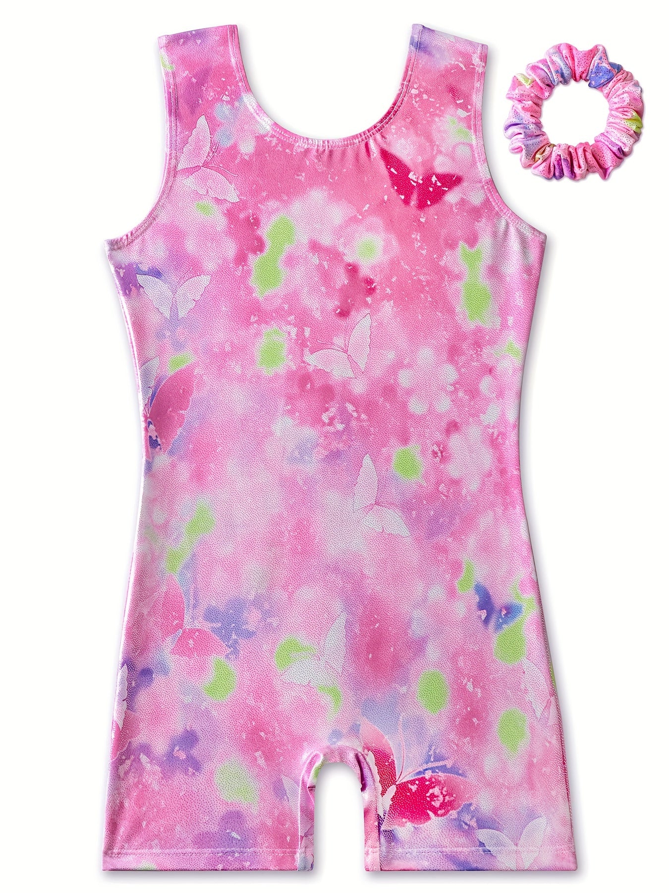 Butterfly Graffiti Sleeveless Gymnastics Suit for Girls