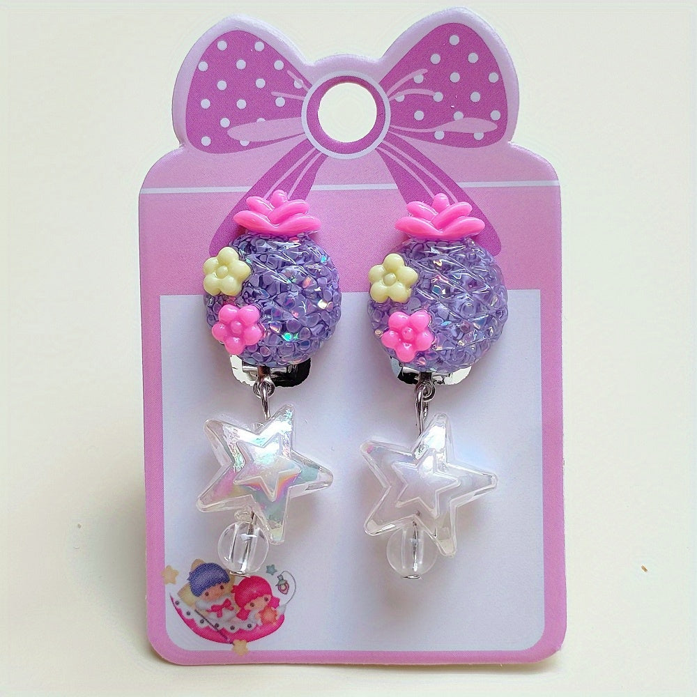 Cartoon Resin Star Pendant Ear Cuff for Party Girls