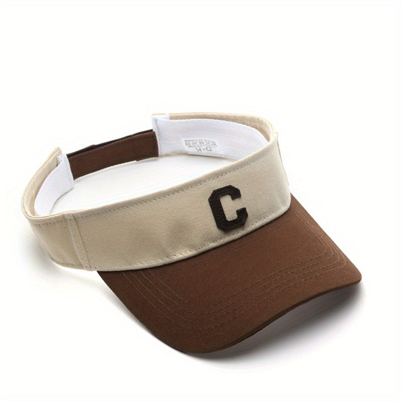 Block Visor Hat C Patch Couple Baseball Cap Curved Brim Sports Sun Hats