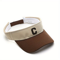 Block Visor Hat C Patch Couple Baseball Cap Curved Brim Sports Sun Hats