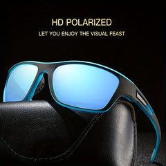 Men's Polarized Sports Sunglasses with Zipper Glasses Box
