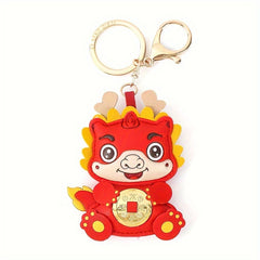 Chinese Zodiac Dragon PU Leather Keychain Backpack Pendant Year Gift