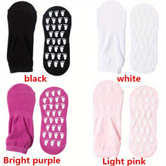 4 Pairs Silicone Non slip Socks Comfy & Breathable Women's Yoga Sports Stockings