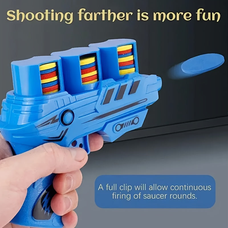 Space Themed Flying Saucer Gun with Soft Bullets & Disc Launcher Toy
