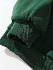 Solid Kangaroo Pocket Hoodie Casual Long Sleeve Drawstring Hoodies Sweatshirt