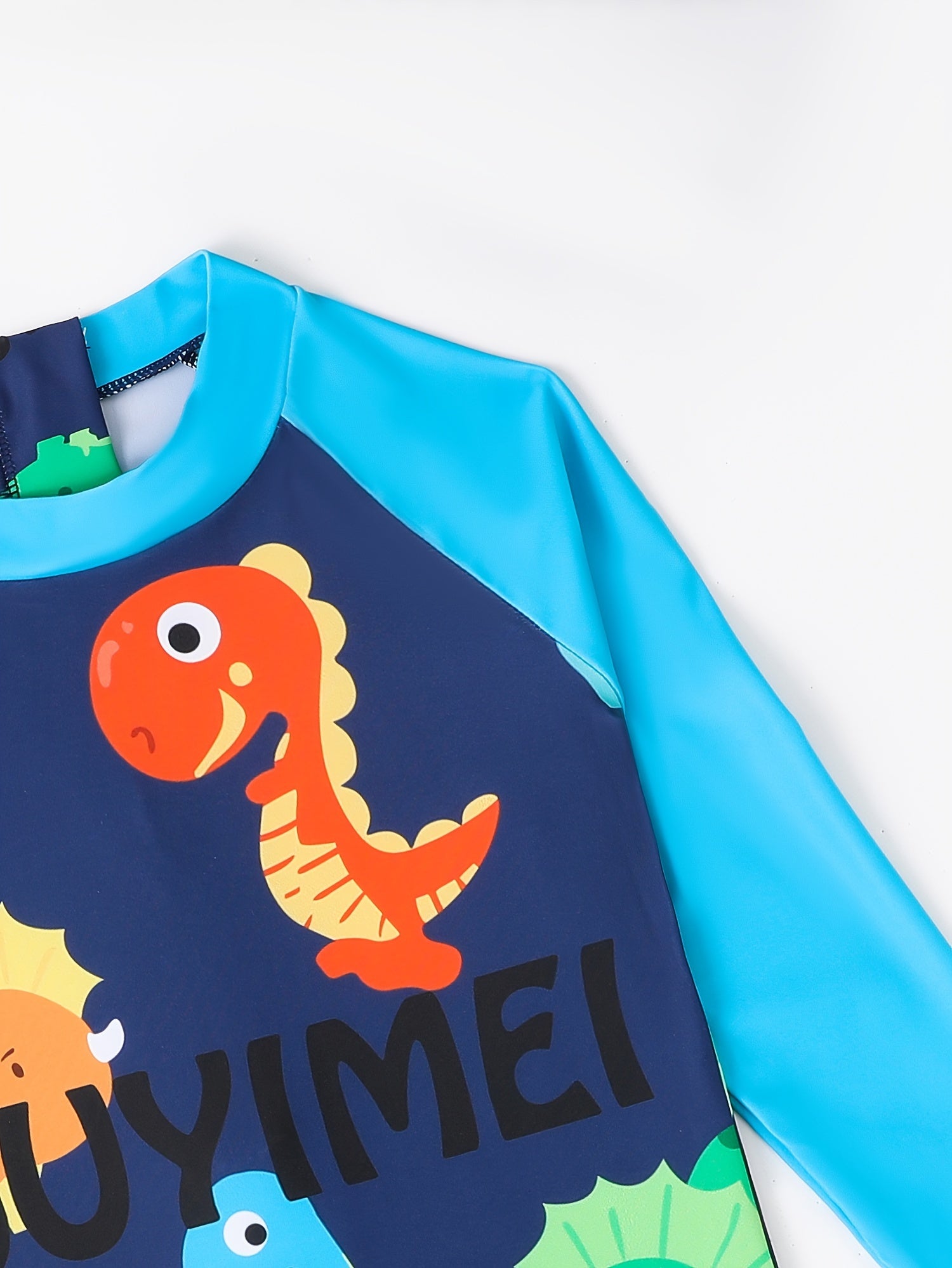 Colorful Dinosaur One piece Swimsuit For Boys Long sleeve Surfing Suit