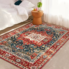 Bohemian Living Room Carpet Ethnic Style Vintage High Density Carpet