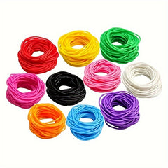 25 Pcs Elastic Bands Silicone Thin Bracelets Round Ring Accessories