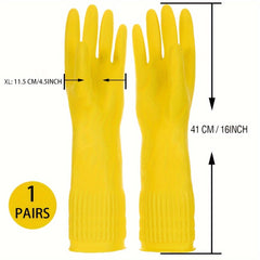 4pairs Kitchen Rubber Cleaning Gloves Non Slip Waterproof