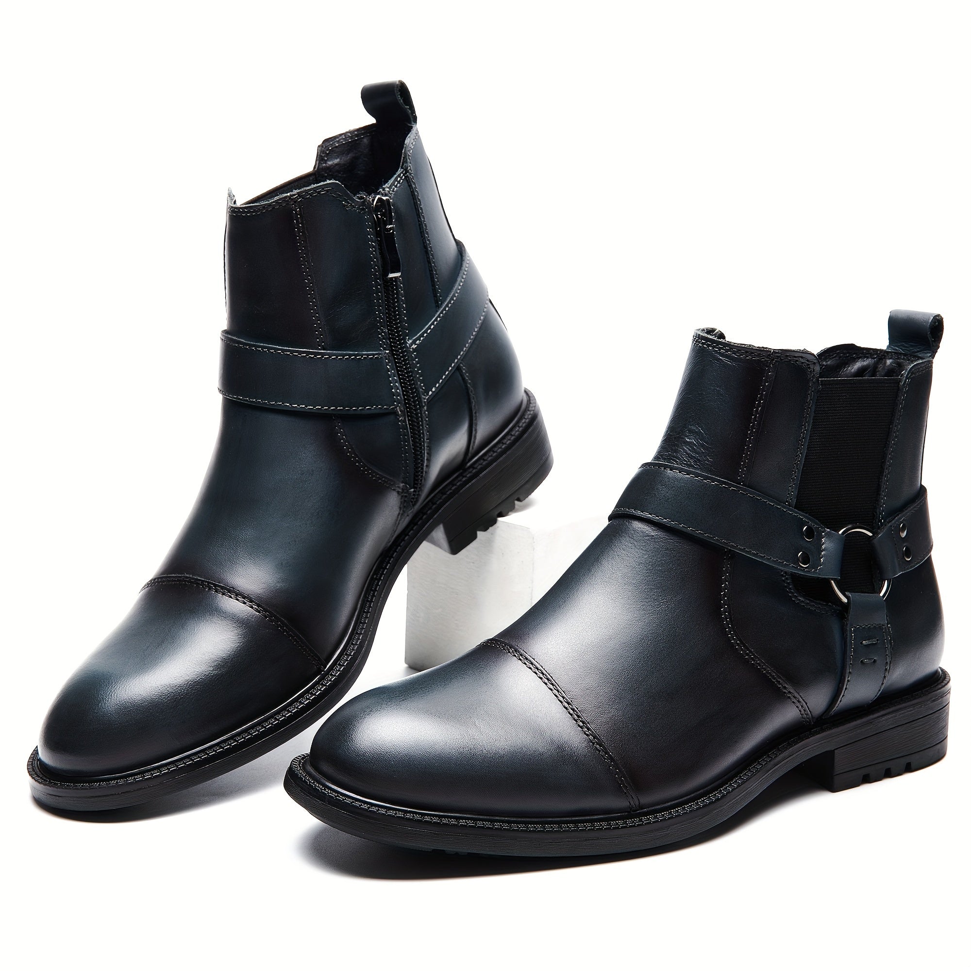 Men's Zipper Ankle Boots Casual Walking Shoes