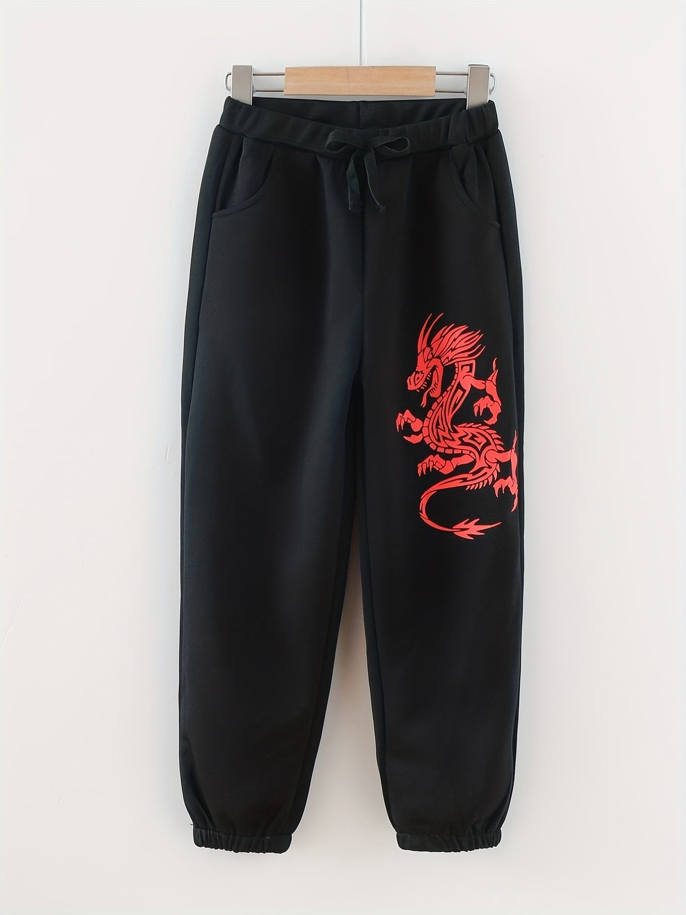 Dragon Print Hoodie & Sweatpants Set for Boys, Spring/Autumn Casual Outfit