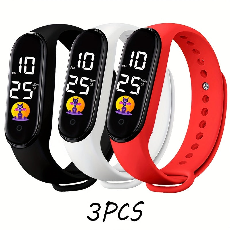 3pc Set LED Digital Student Watch