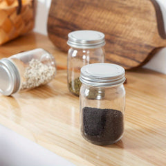 Set of 6 Glass Jars with Lids 12oz Kitchen Storage