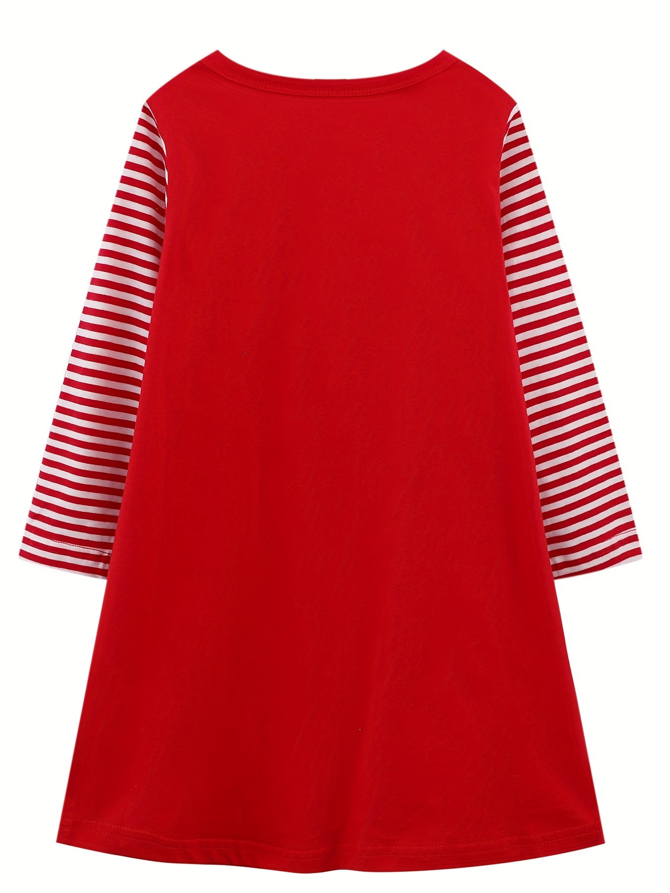 Christmas Playwear Dress For Toddler Girls Long Sleeve Dress 2-8 Years