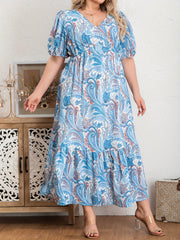 Paisley Floral Print Maxi Dress