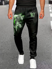 Men's Wolf Graphic Sweatpants Outdoor Joggers