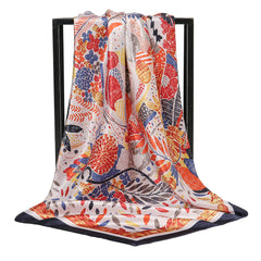 Women's Colorful Floral Square Scarf Warm Shawl