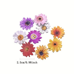50pcs Random Color Daisy Flowers Wooden Button DIY Sewing Decoration