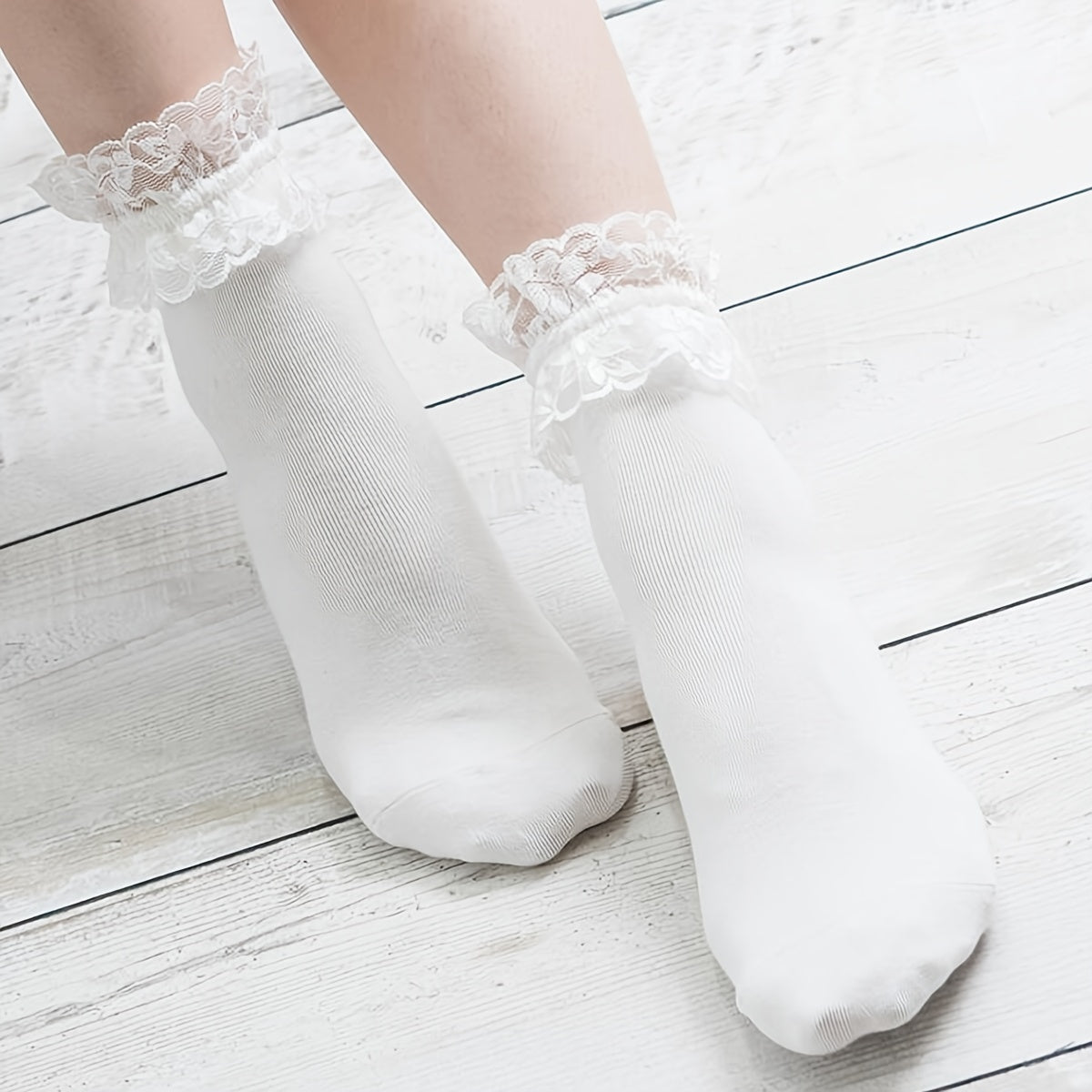 Lace Crew Socks Lightweight Comfy Mid-tube Stockings