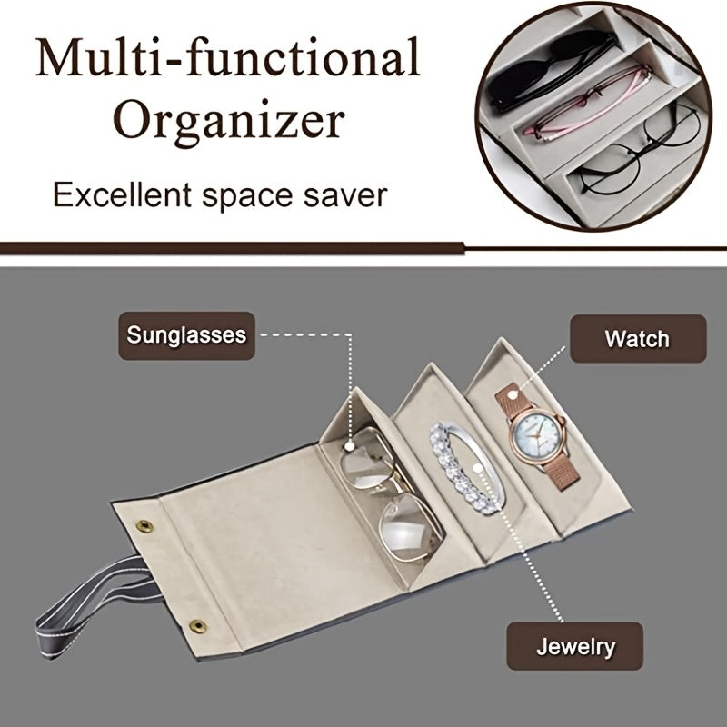 3pcs PU Leather Glass Storage Box Set