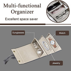 3pcs PU Leather Glass Storage Box Set
