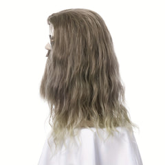 Men's Long Curly Hair Dark Cyan Costume Wig