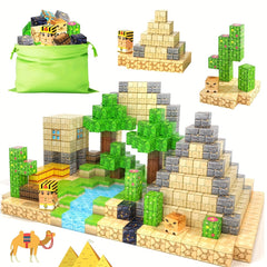 100pcs Magnetic Block Toy Set Desert Construction & Adventure World