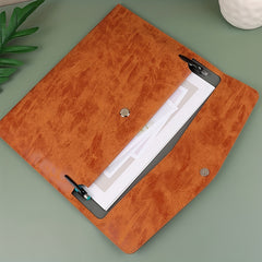 Business Faux Leather File Bag A4 Waterproof Office Storage Bag