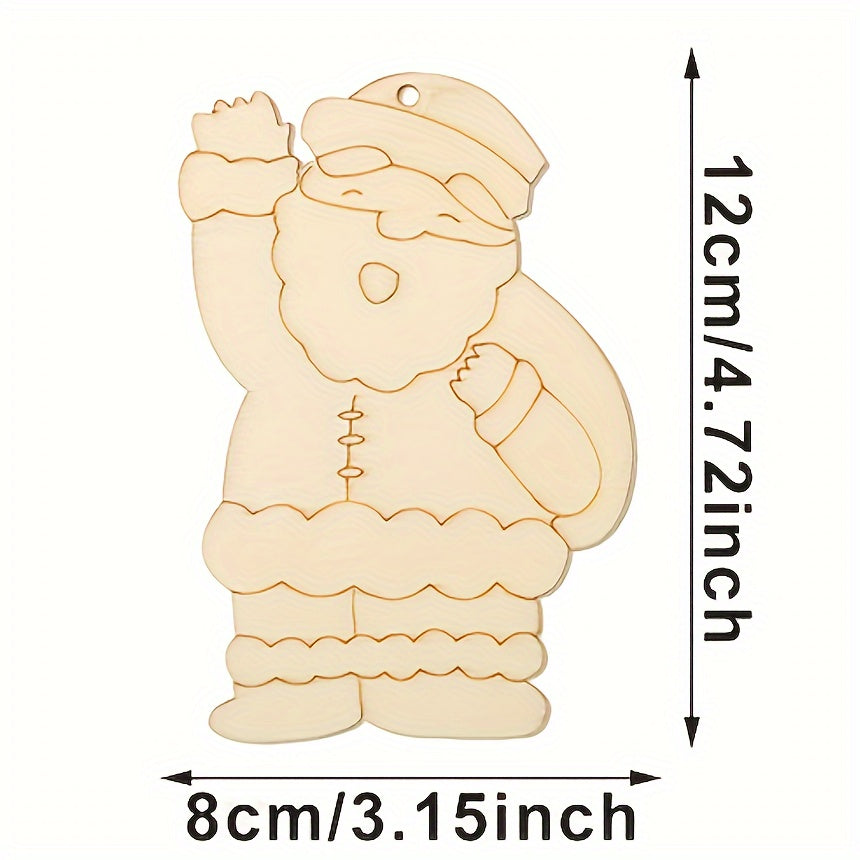 10pcs Santa Claus DIY Wood Chips Christmas Decoration